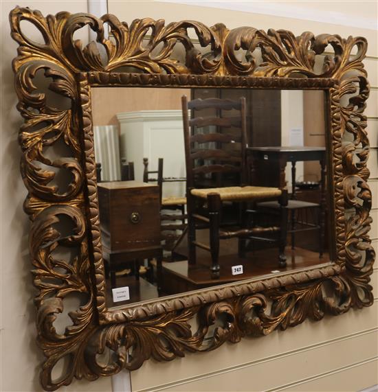 A Florentine style gilt wall mirror W.107cm